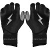 PREMIUM PRO CHROME Series Long Cuff Batting Gloves - BLACK